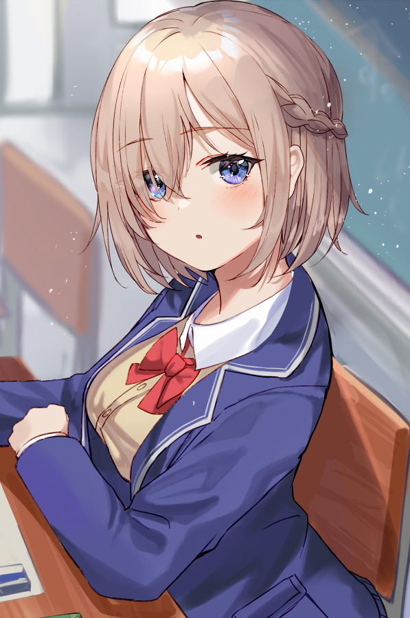 This is a pixiv picture whose title is 隣の席の幼馴染.