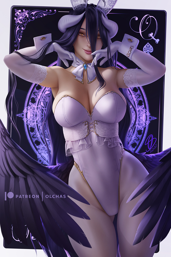 This is a pixiv picture whose title is Bunny Queen Albedo / アルベド.