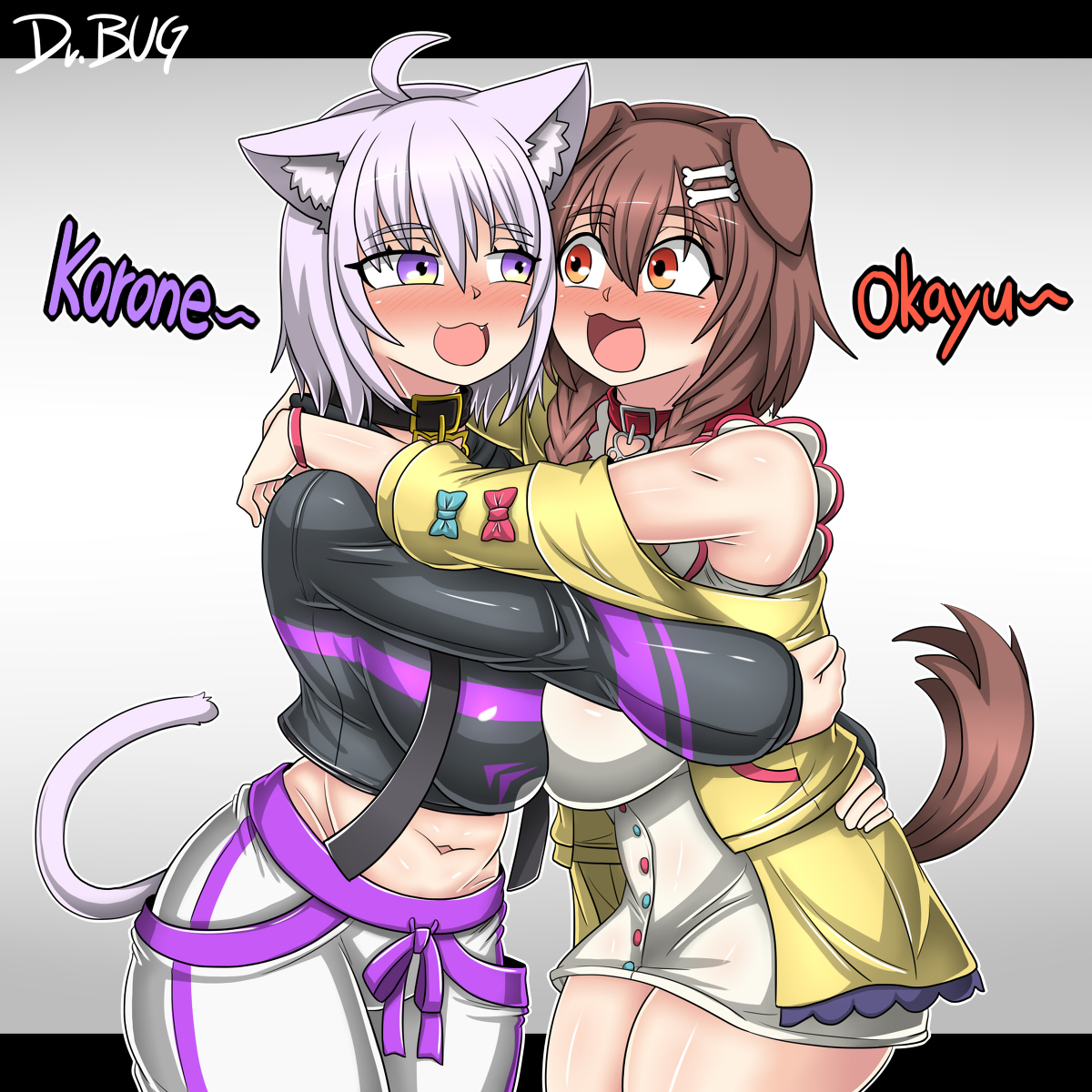 This is a pixiv picture whose title is Korone and Okayu.