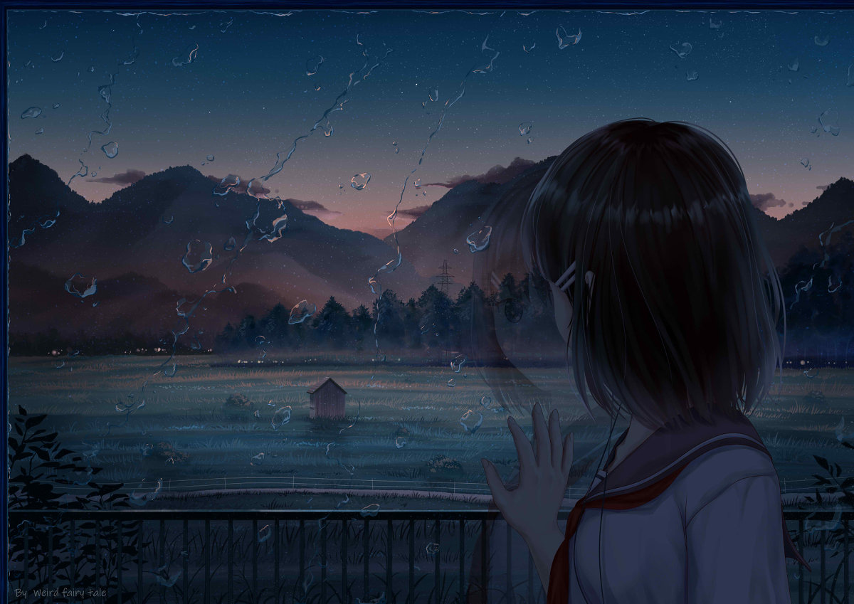 This is a pixiv picture whose title is 暮雨.