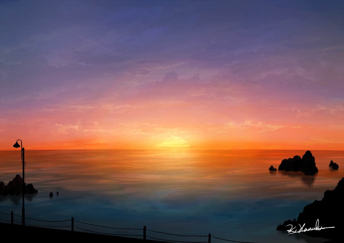 This is a pixiv picture whose title is 眺望.