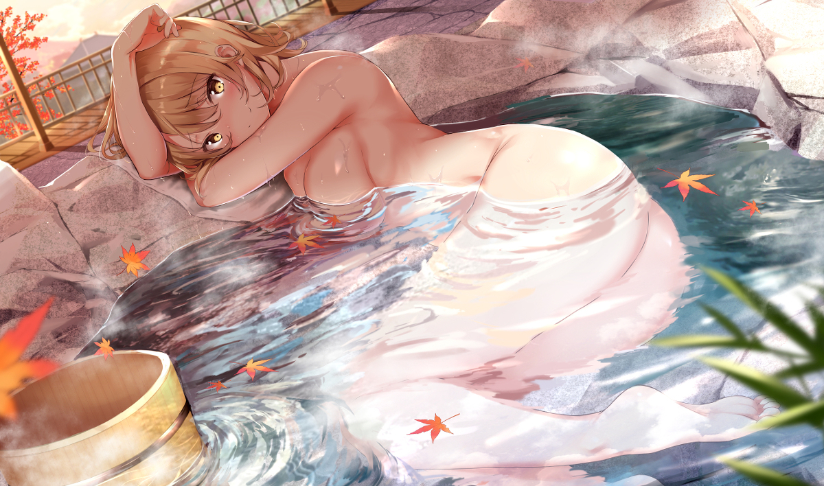 This is a pixiv picture whose title is いろはすと温泉旅行.