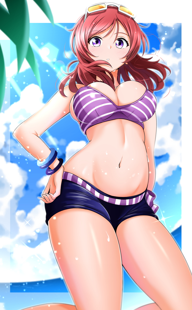 This is a pixiv picture whose title is 「合宿水着真姫ちゃん」.