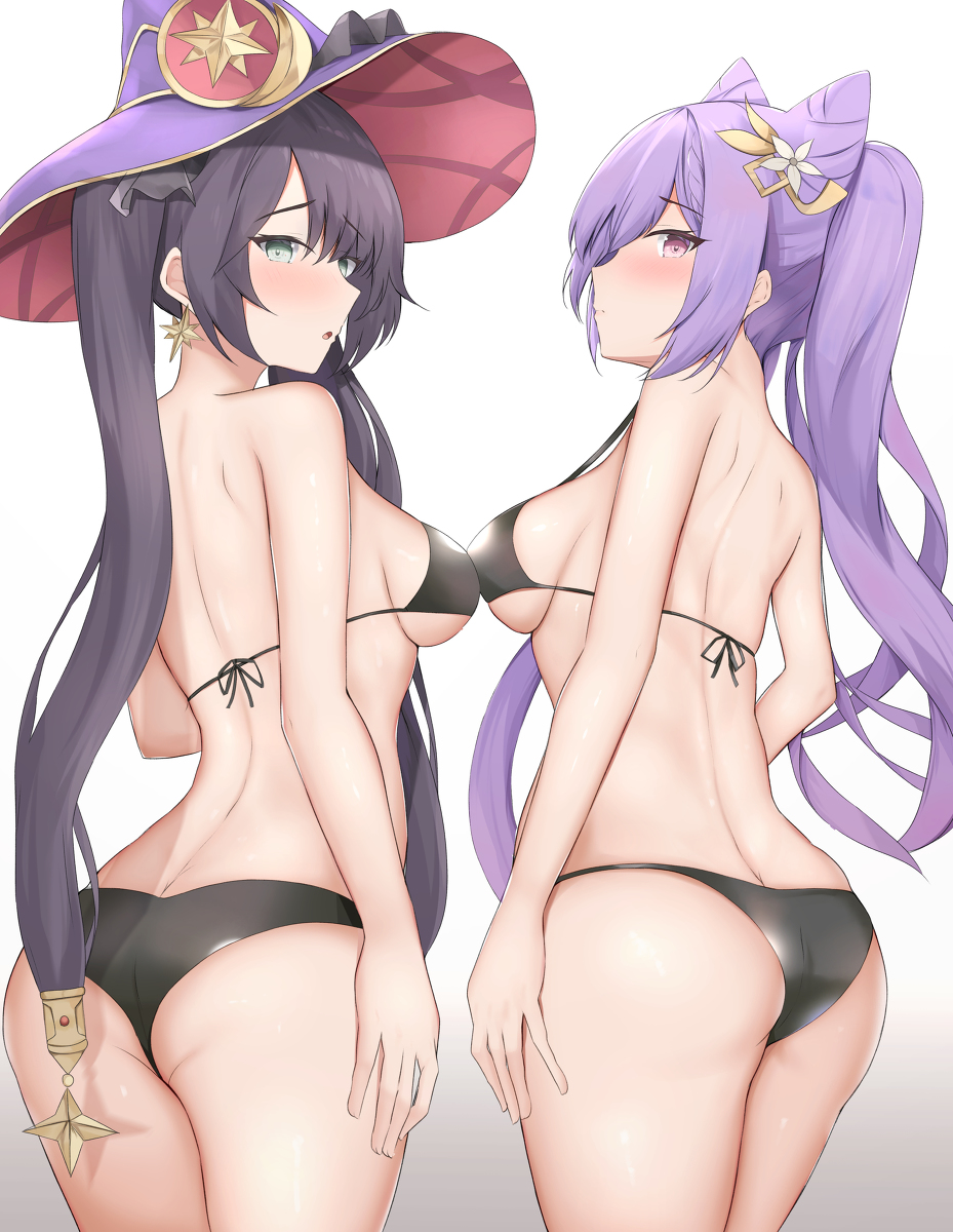 This is a pixiv picture whose title is モナ&刻晴.