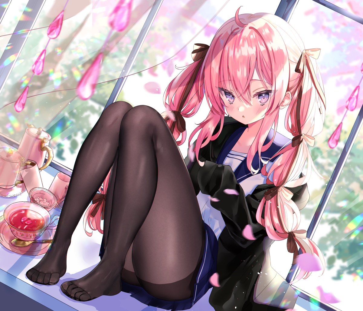 This is a pixiv picture whose title is pink tea time.