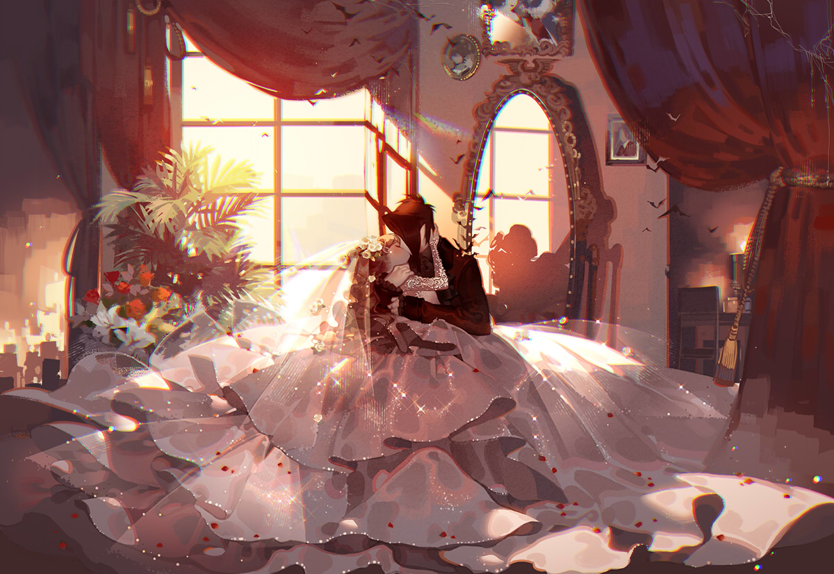 This is a pixiv picture whose title is 花嫁.