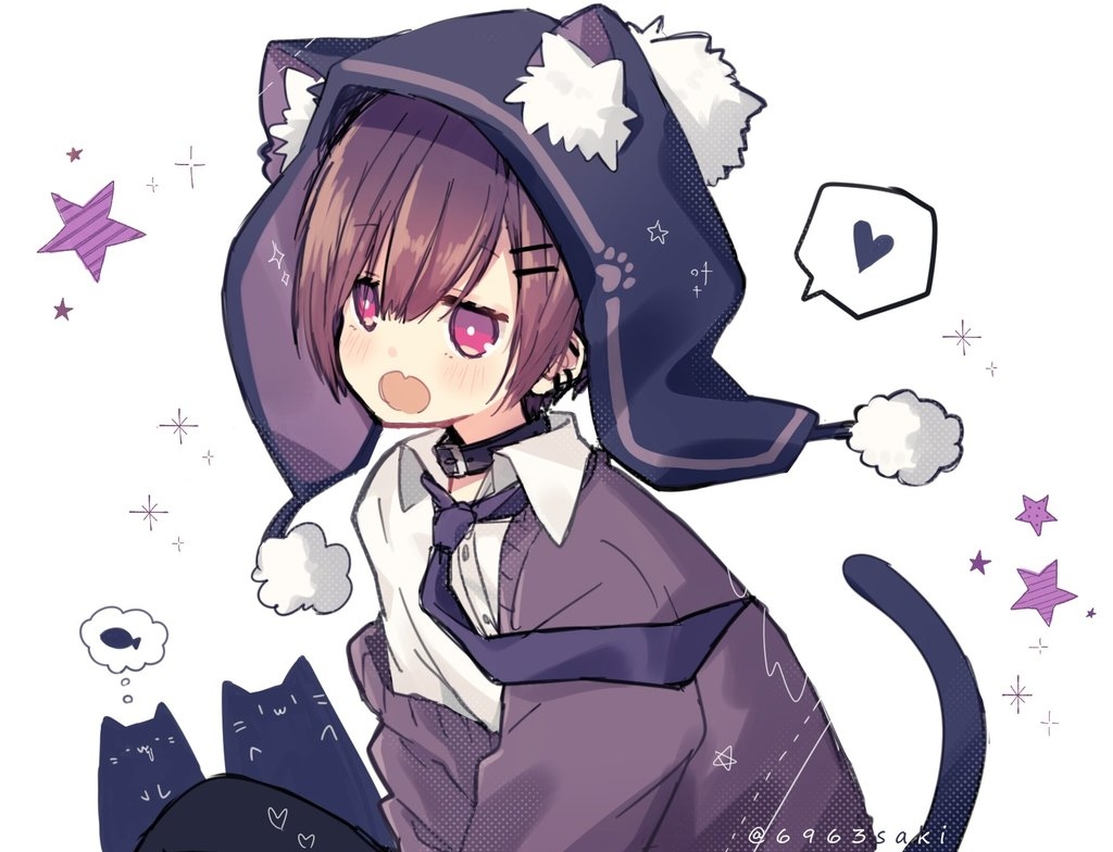 This is a pixiv picture whose title is 猫の少年くん.