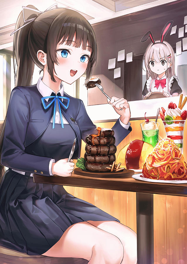 This is a pixiv picture whose title is 何であれだけ食べても太らないのかしら....
