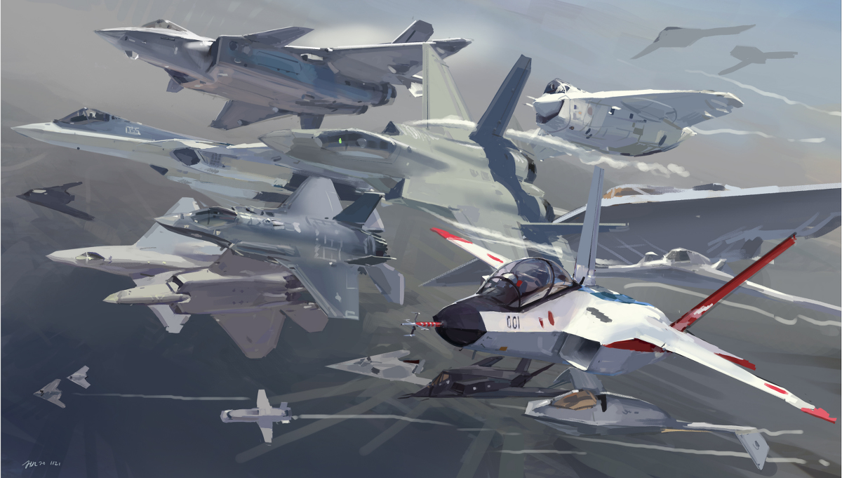 This is a pixiv picture whose title is stealthaircraft 1977-2020.