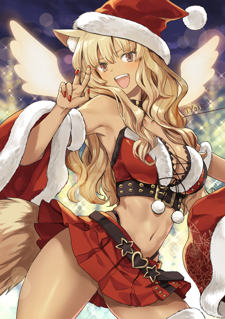 This is a pixiv picture whose title is 鈴鹿御前(サンタ).