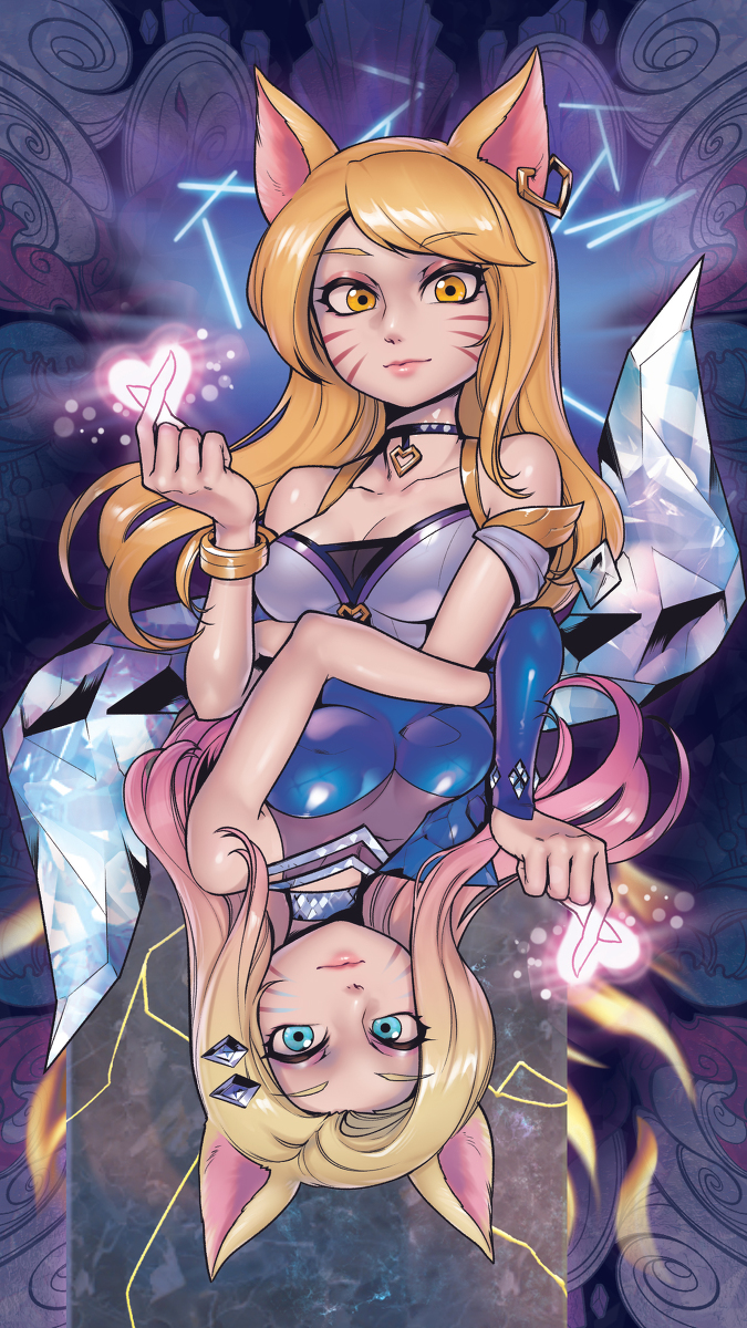 This is a pixiv picture whose title is K/DA iphone wallpaper.