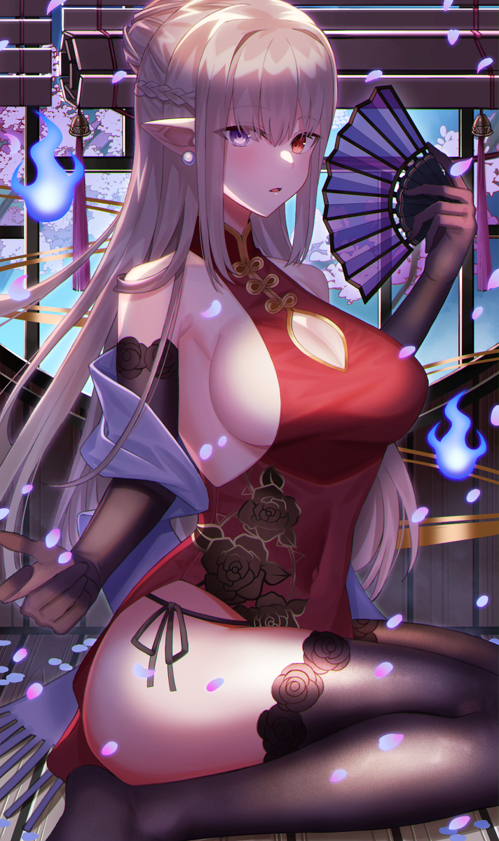 This is a pixiv picture whose title is オッドアイチャイナ.