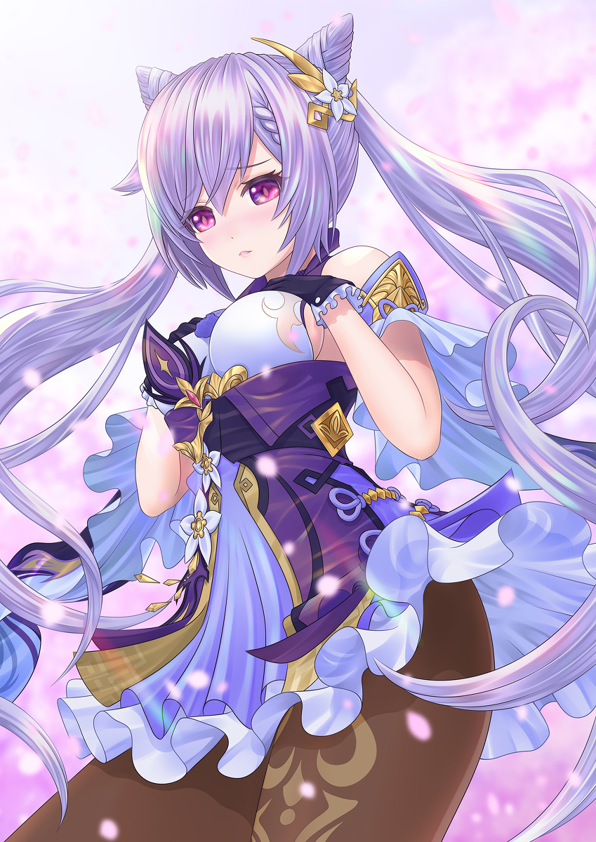 This is a pixiv picture whose title is 風に吹かれる刻晴.