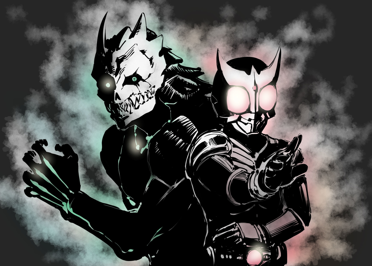 This is a pixiv picture whose title is ４号 VS ８号.