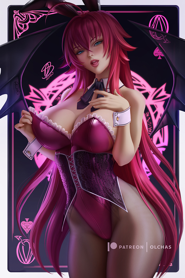 This is a pixiv picture whose title is Bunny Queen Rias Gremory リアス・グレモ.