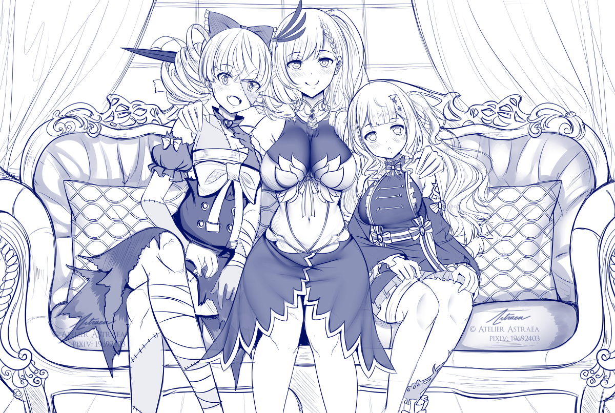 This is a pixiv picture whose title is Hololive ID Gen 2 Sketch.