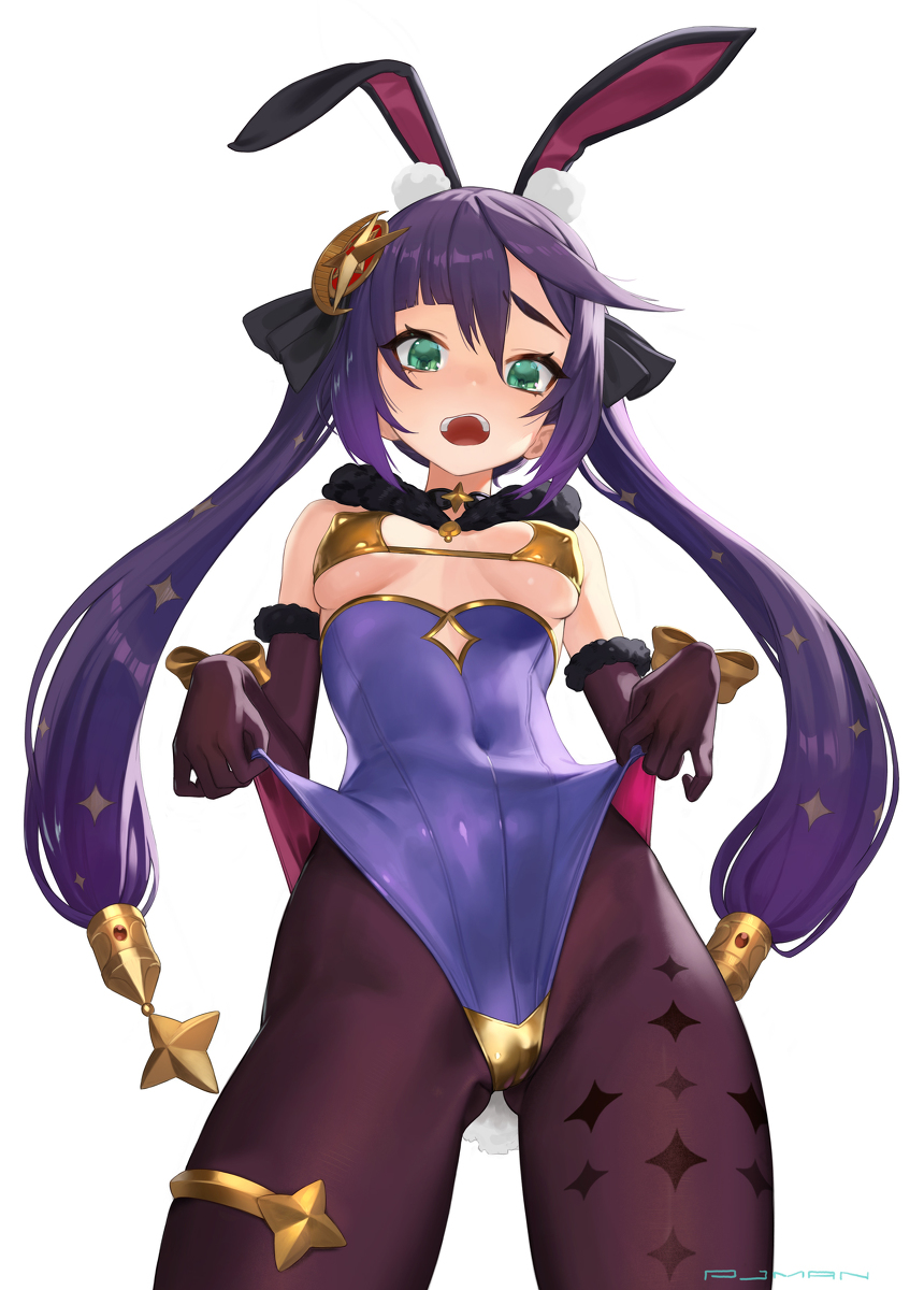 This is a pixiv picture whose title is Mona_black bunny girl.