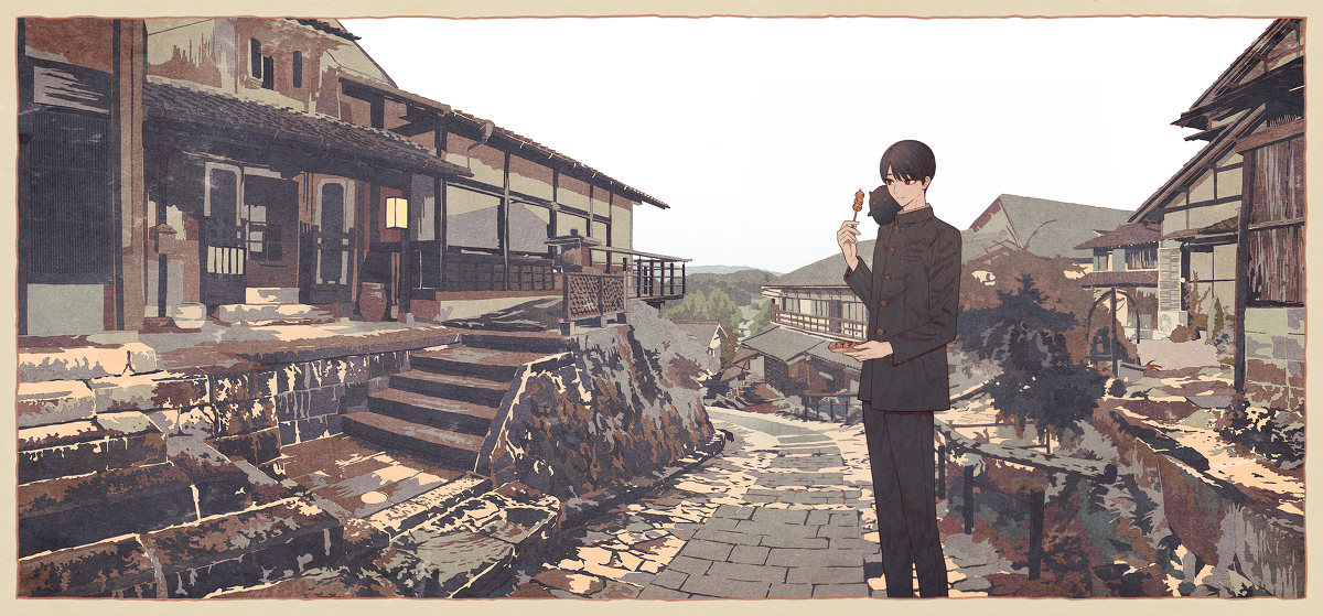 This is a pixiv picture whose title is 馬籠宿.