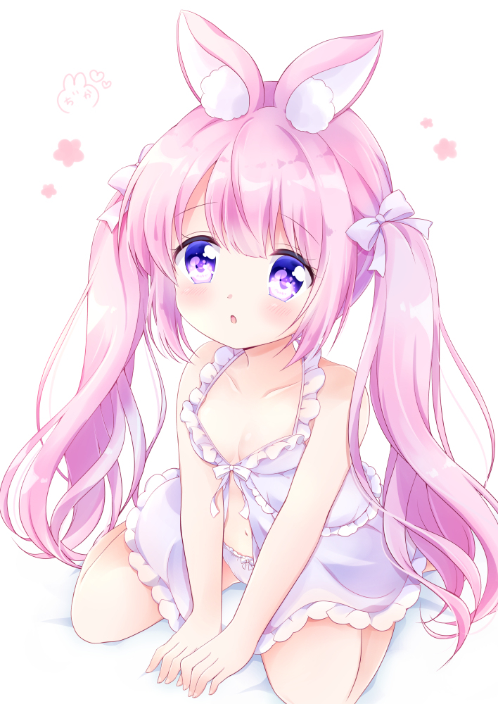 This is a pixiv picture whose title is うさちゃんベビードール.