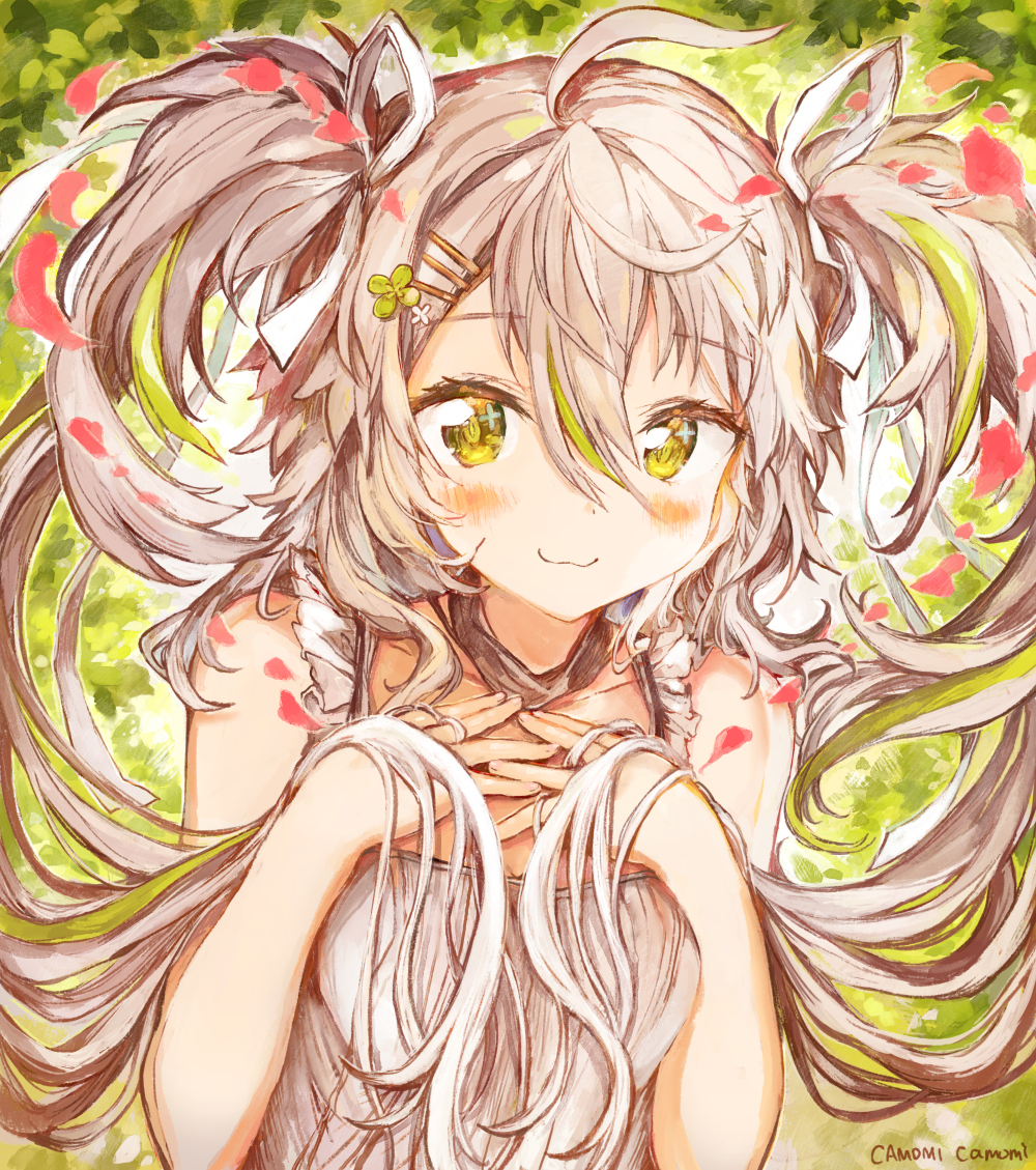 This is a pixiv picture whose title is ありがとツインテール.