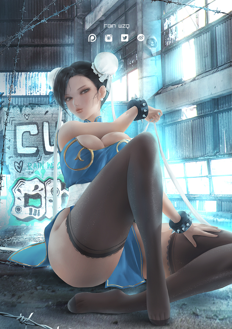 This is a pixiv picture whose title is Chun-Li  春丽.