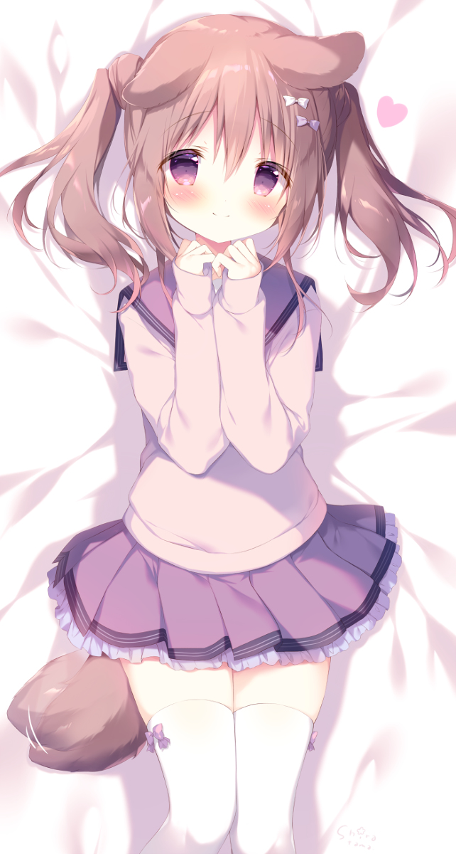 This is a pixiv picture whose title is ベッドでお迎え♡まろんちゃん.