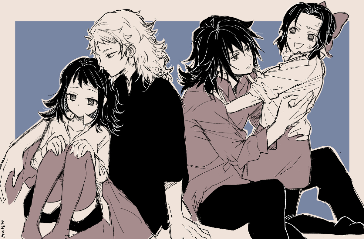 This is a pixiv picture whose title is 鬼滅男女CPついろぐ.