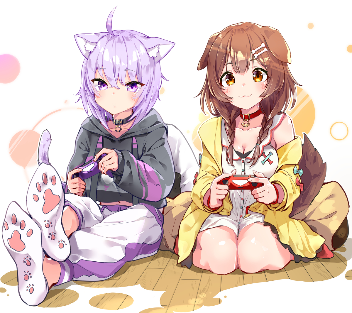 This is a pixiv picture whose title is おかころてぇてぇ.