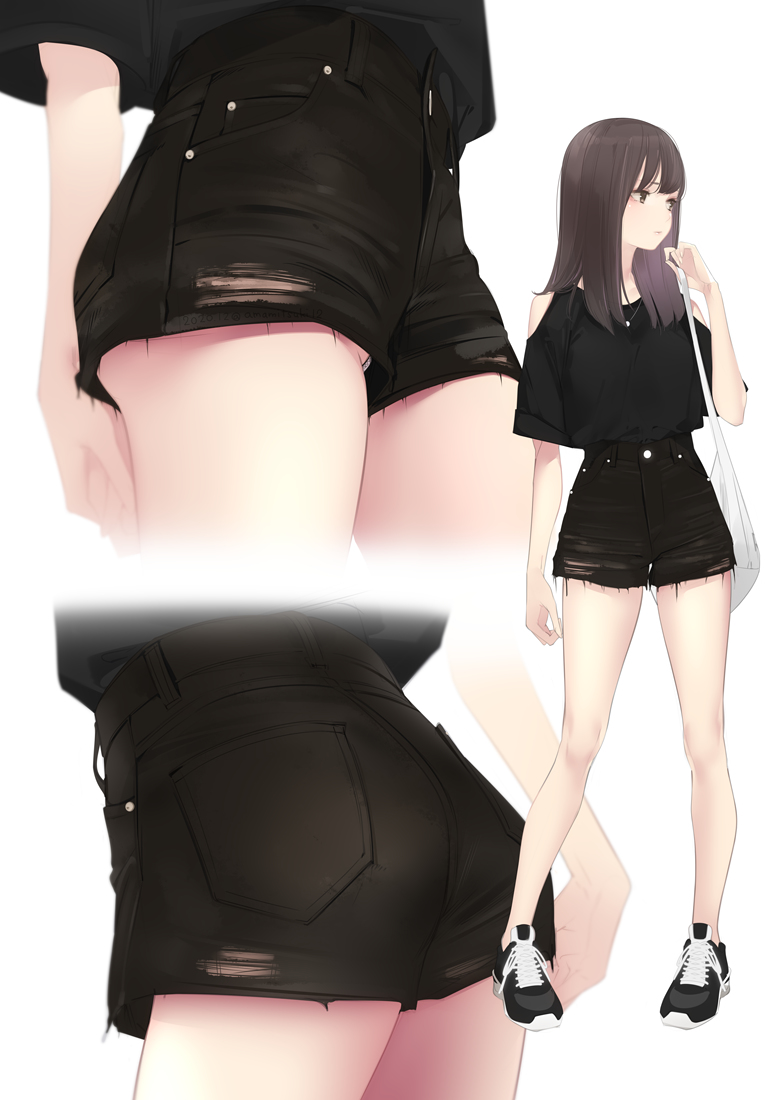 This is a pixiv picture whose title is 黒ショーパンガール.