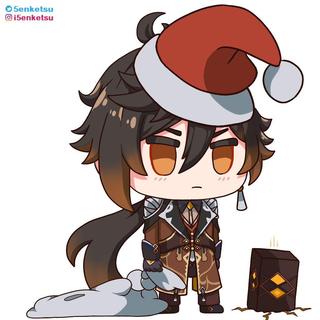 This is a pixiv picture whose title is Zhongli Padoru.