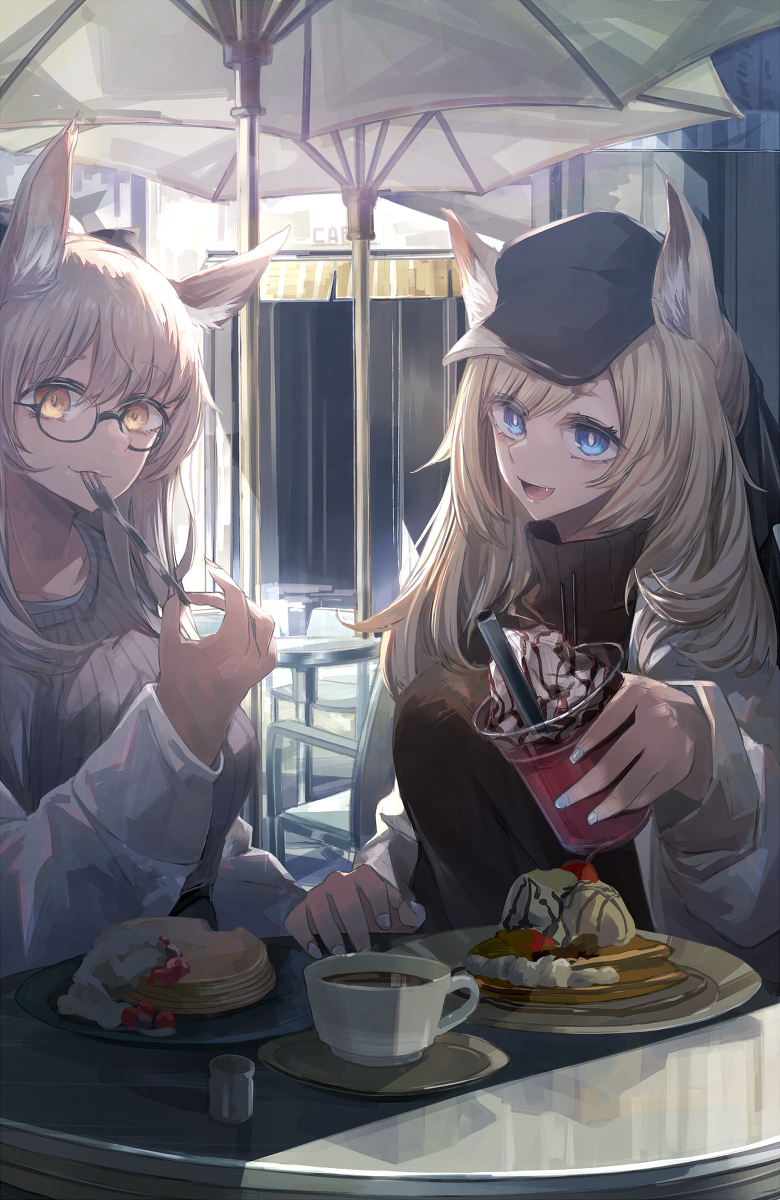 This is a pixiv picture whose title is cafe terrace.