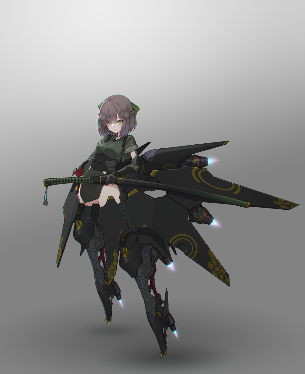 This is a pixiv picture whose title is 長距離加速抜刀少女.