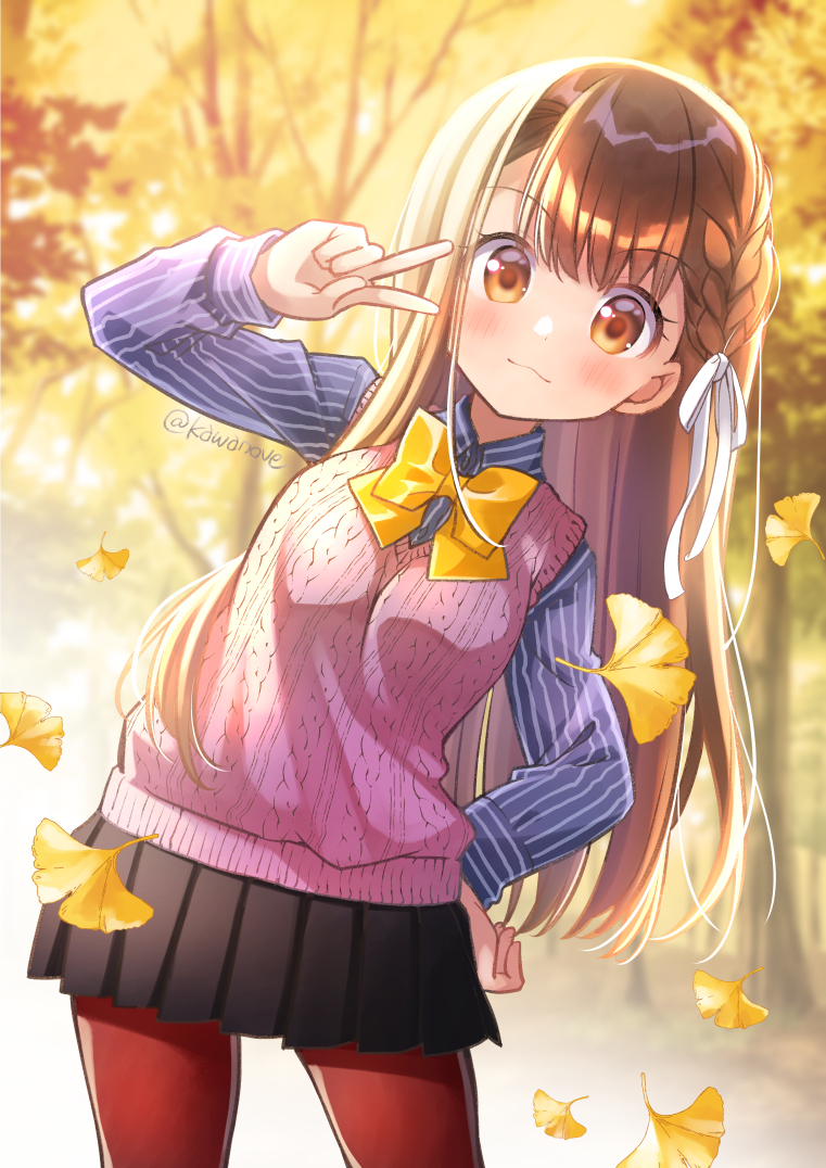 This is a pixiv picture whose title is 紅葉とドヤ顔.