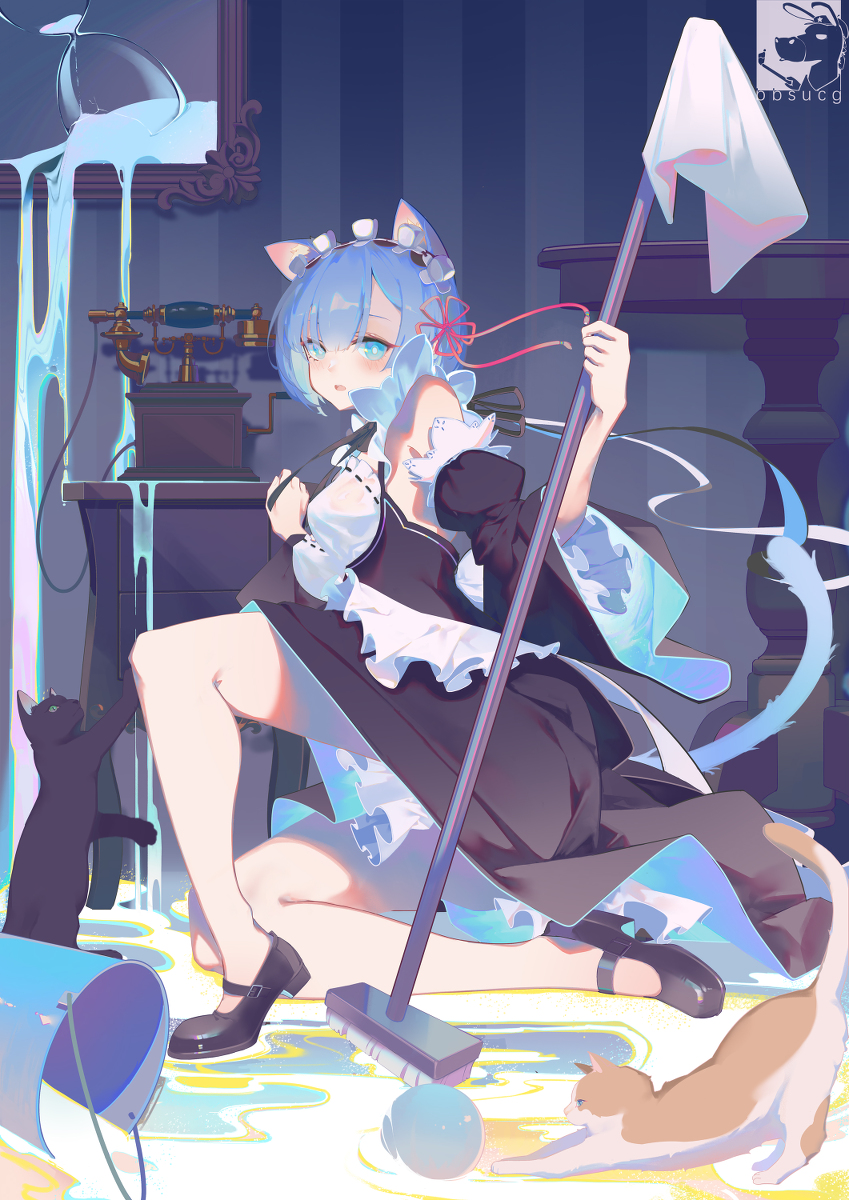 This is a pixiv picture whose title is 猫娘蕾姆.