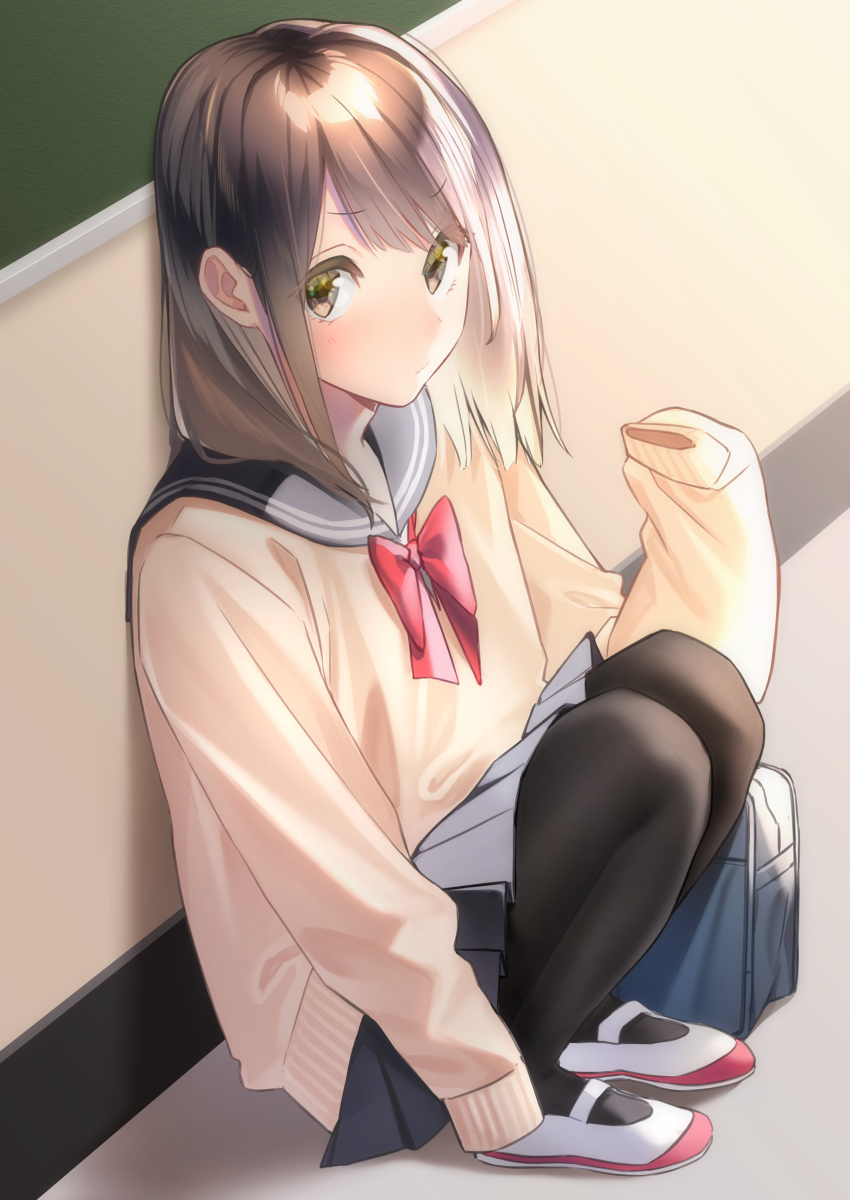 This is a pixiv picture whose title is 「日直終わるまで待ってた、文句ある？」.