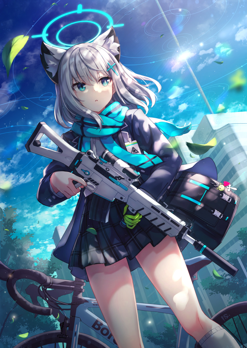 This is a pixiv picture whose title is 【ブルーアーカイブ】砂狼シロコ.