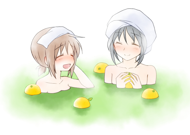 This is a pixiv picture whose title is 「コンフリクトガール」いい湯だな.