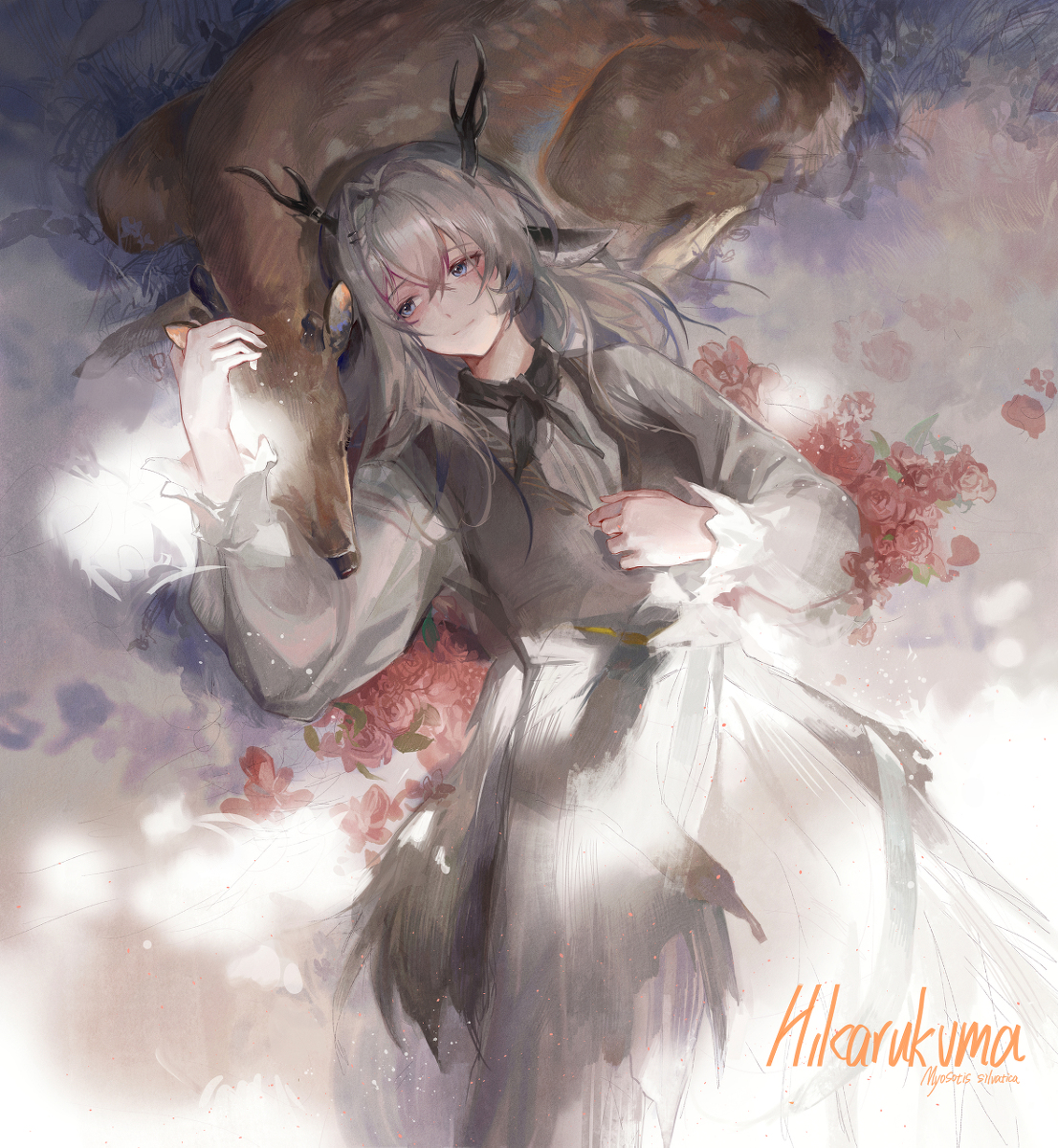 This is a pixiv picture whose title is 「昼」与「夜」. 若不见风雪 其一.