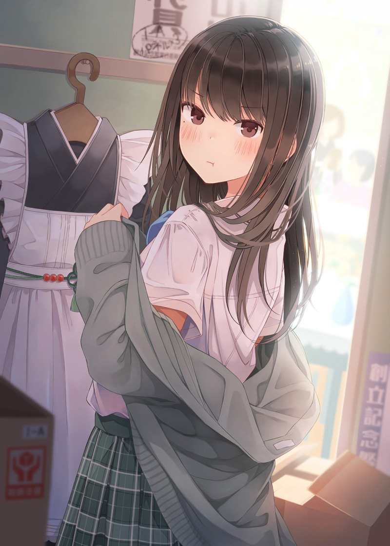 This is a pixiv picture whose title is 「…着替え中なんだけど」.