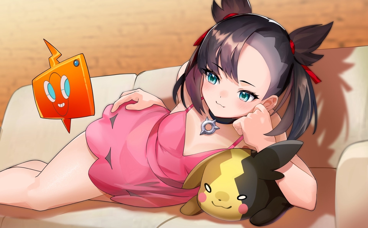 This is a pixiv picture whose title is 枕にされるモルペコ.