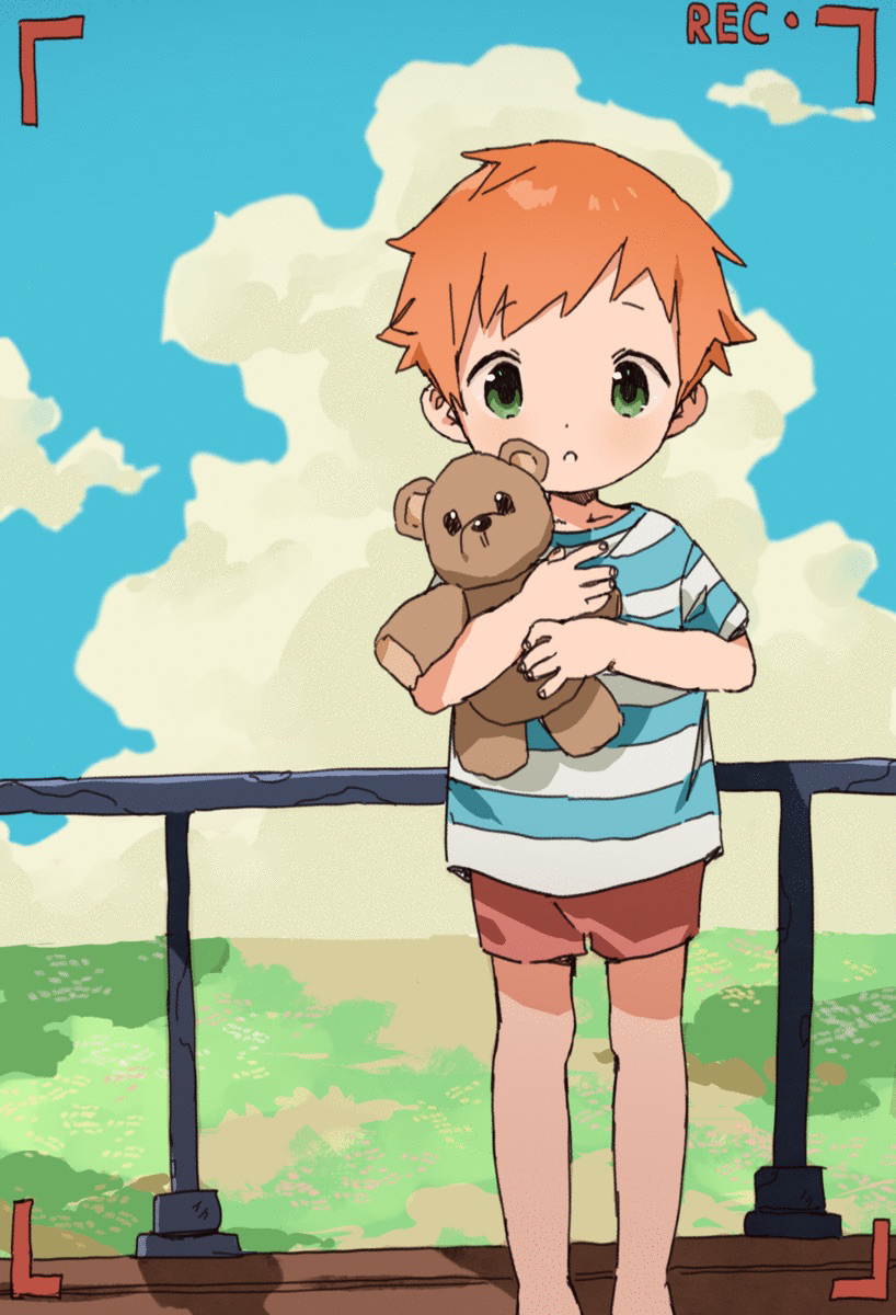 This is a pixiv picture whose title is More of the boy and the bear :>.