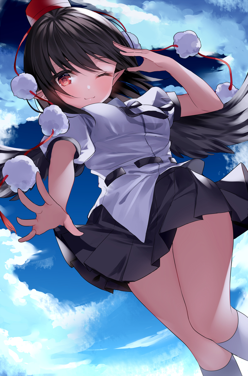 This is a pixiv picture whose title is 風神少女.