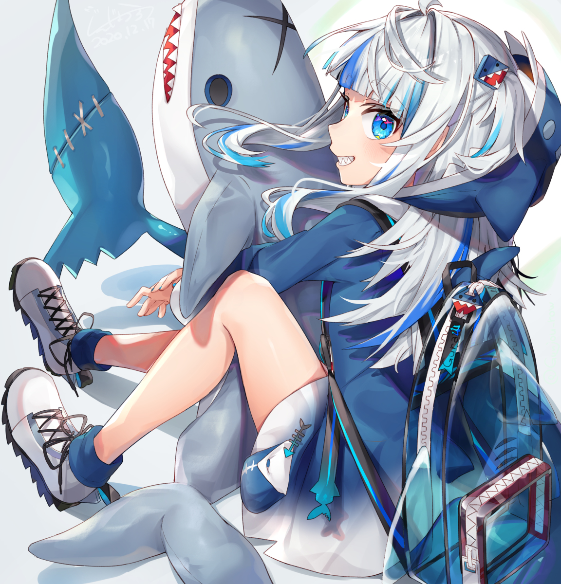 This is a pixiv picture whose title is サメまみれ.