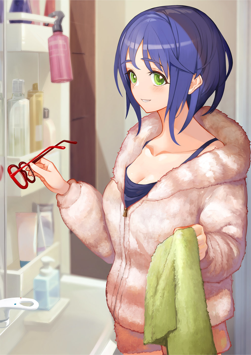 This is a pixiv picture whose title is 彼女できたけど、幼馴染みヒロインと同居してます.