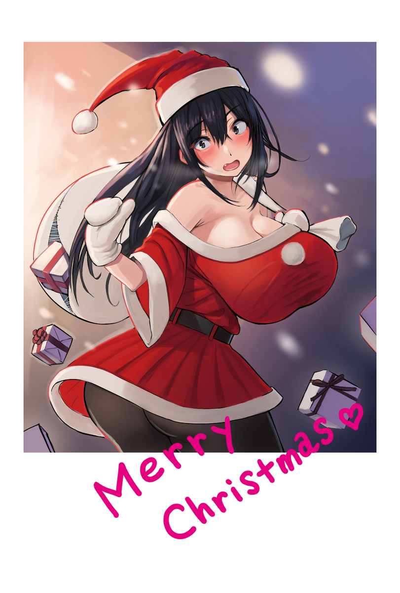 This is a pixiv picture whose title is 四白眼のサンタさんのクリスマスカード.