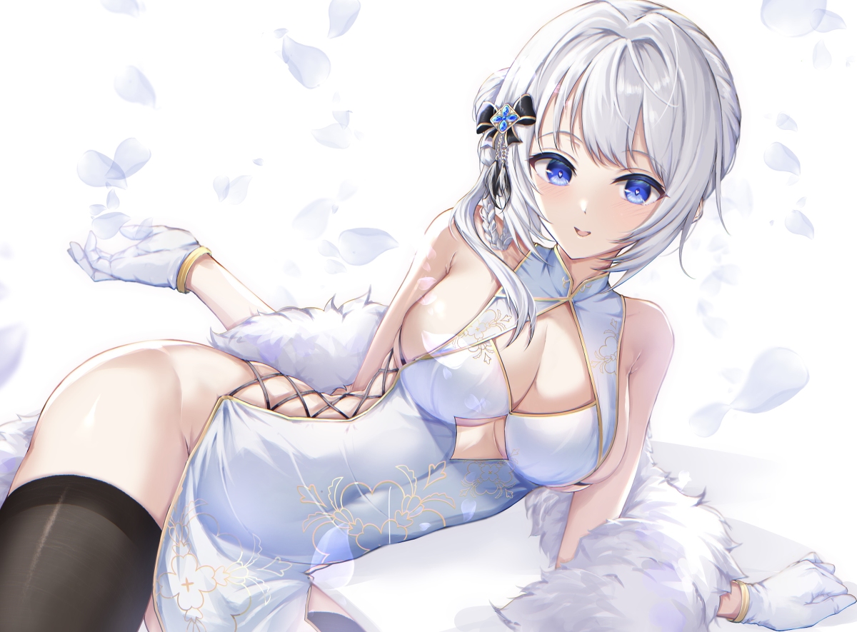 This is a pixiv picture whose title is スノーホワイトチャイナドレスみたママ.