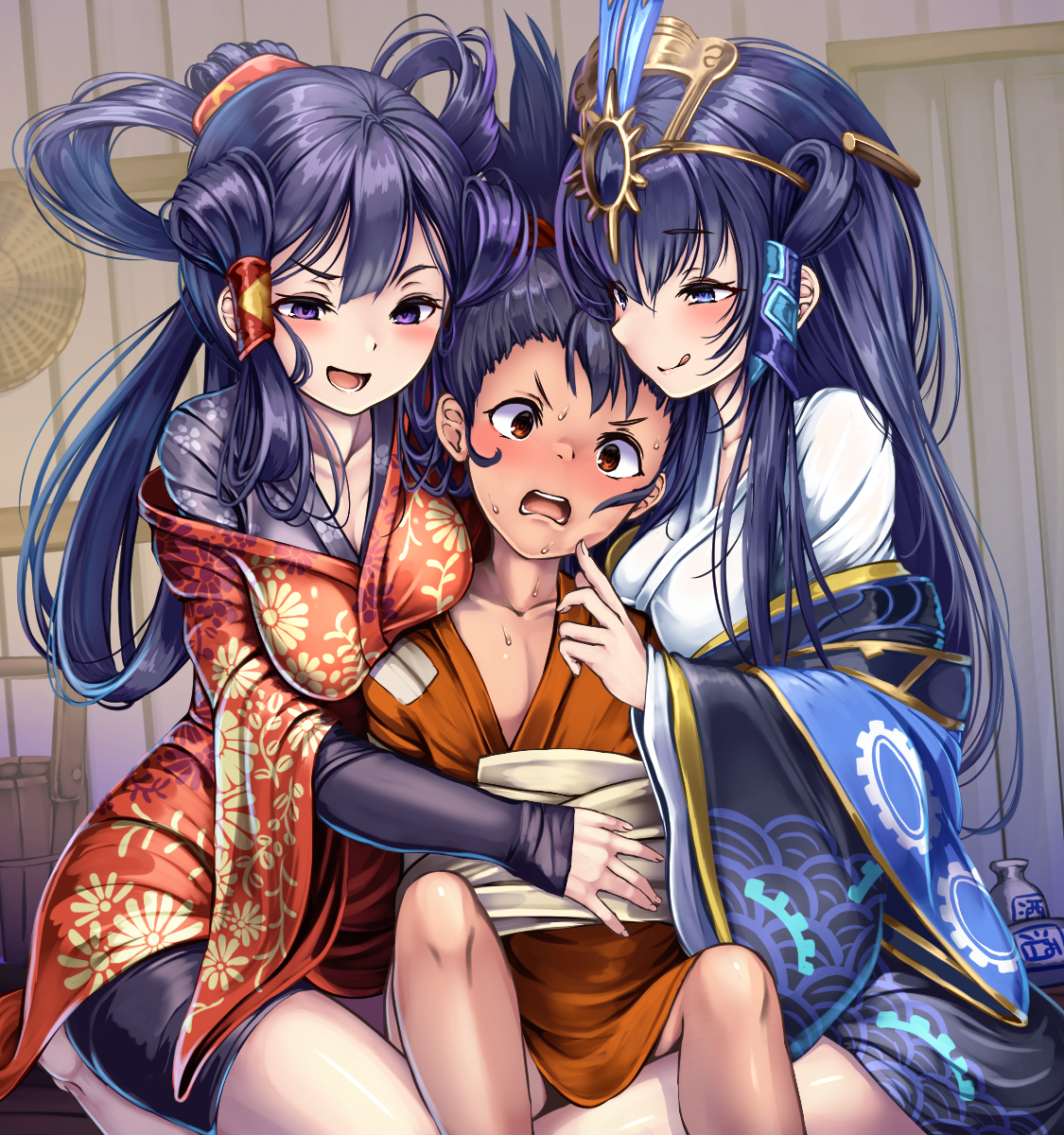 This is a pixiv picture whose title is きんたに稲作をわからせるサクナヒメ.