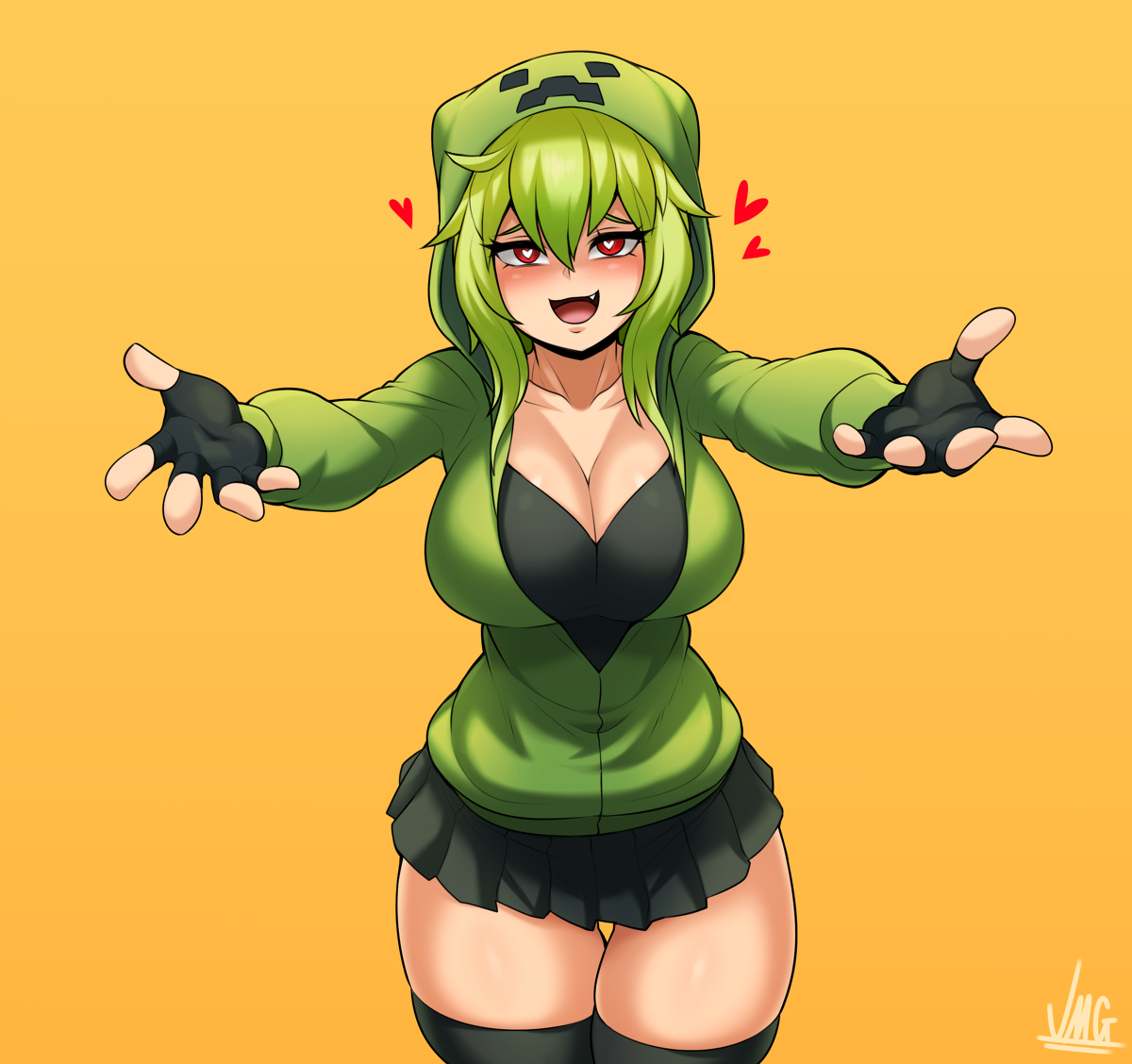 This is a pixiv picture whose title is Creeper-Chan.