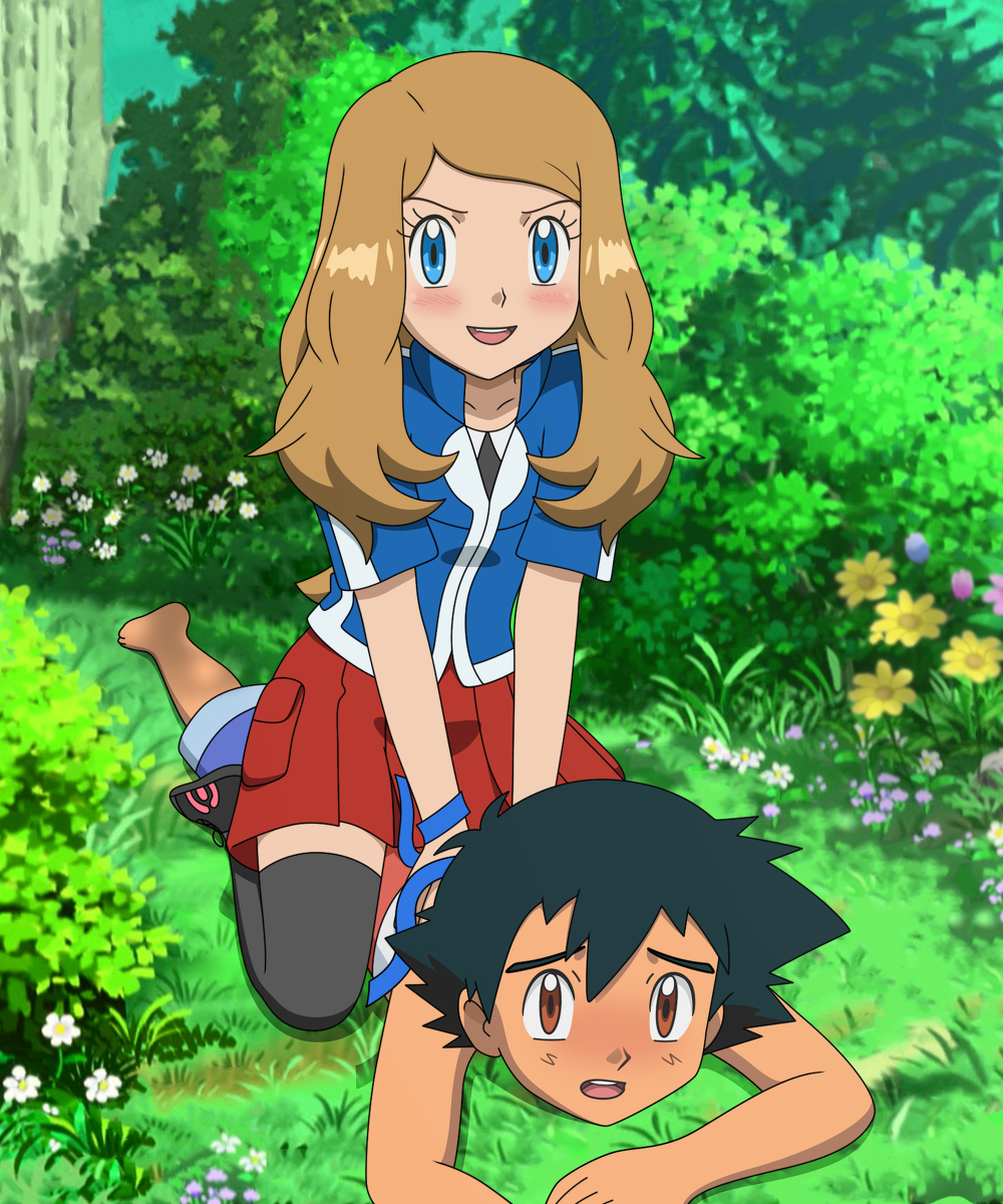 This is a pixiv picture whose title is 【鏡サトセレ】 森で遊ぶ～.