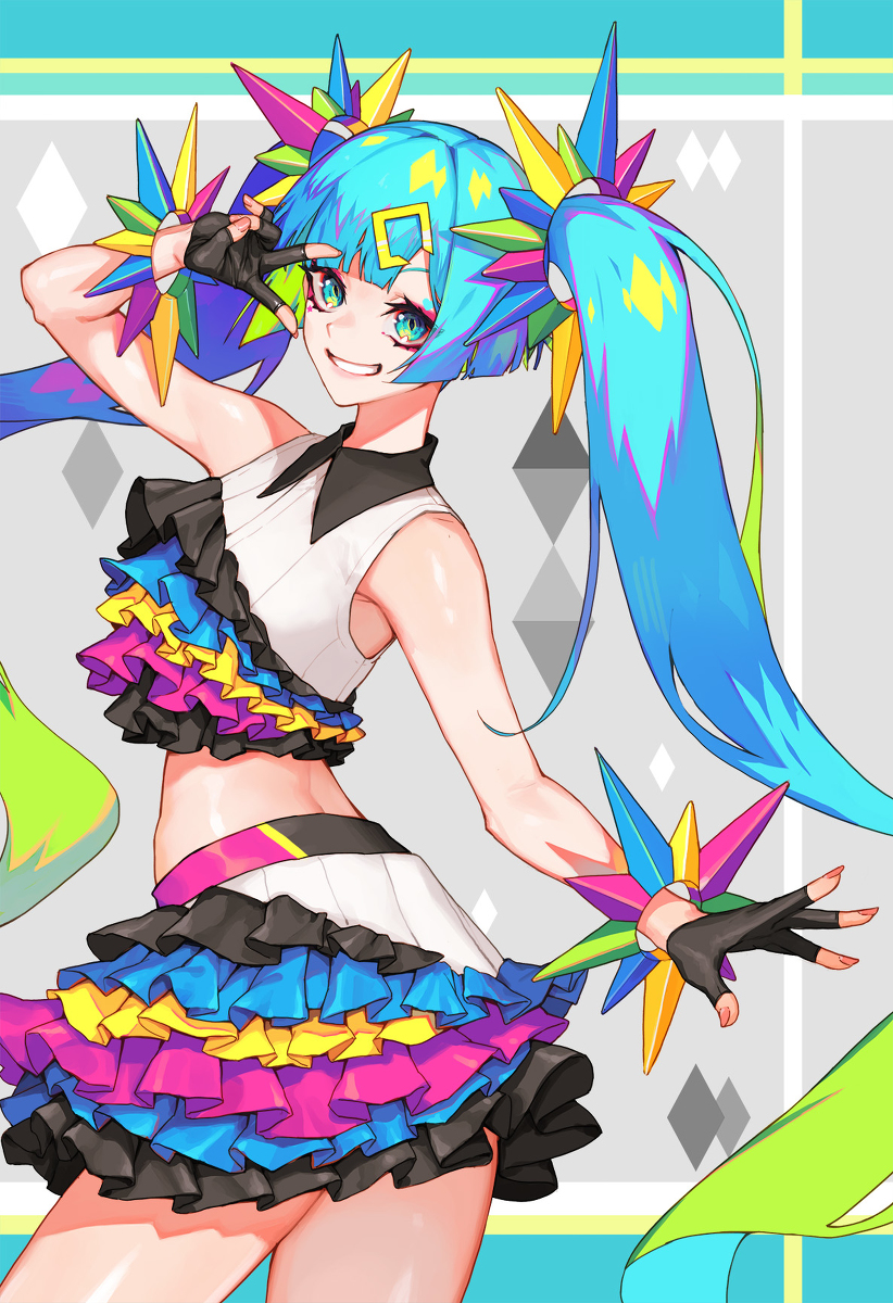 This is a pixiv picture whose title is Miku - Catch the Wave.